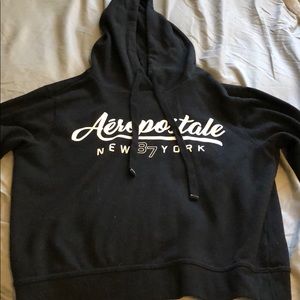 Black semi cropped hoodie